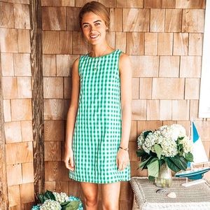 KJP green plaid shift dress